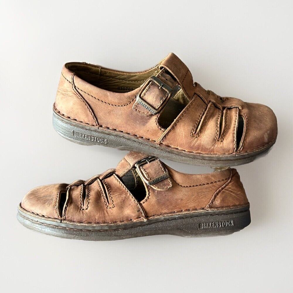 Birkenstock Brown Leather Madeira Fisherman Slip On Buckled Sandals Men’s 7 US